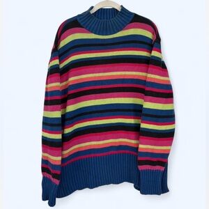 Vintage Westbound Striped Mock Neck Sweater